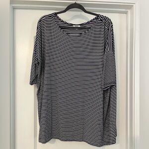 Navy & White Stripped Piko